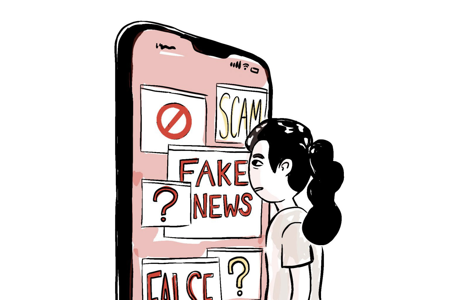 Illustration of encountering disinformation