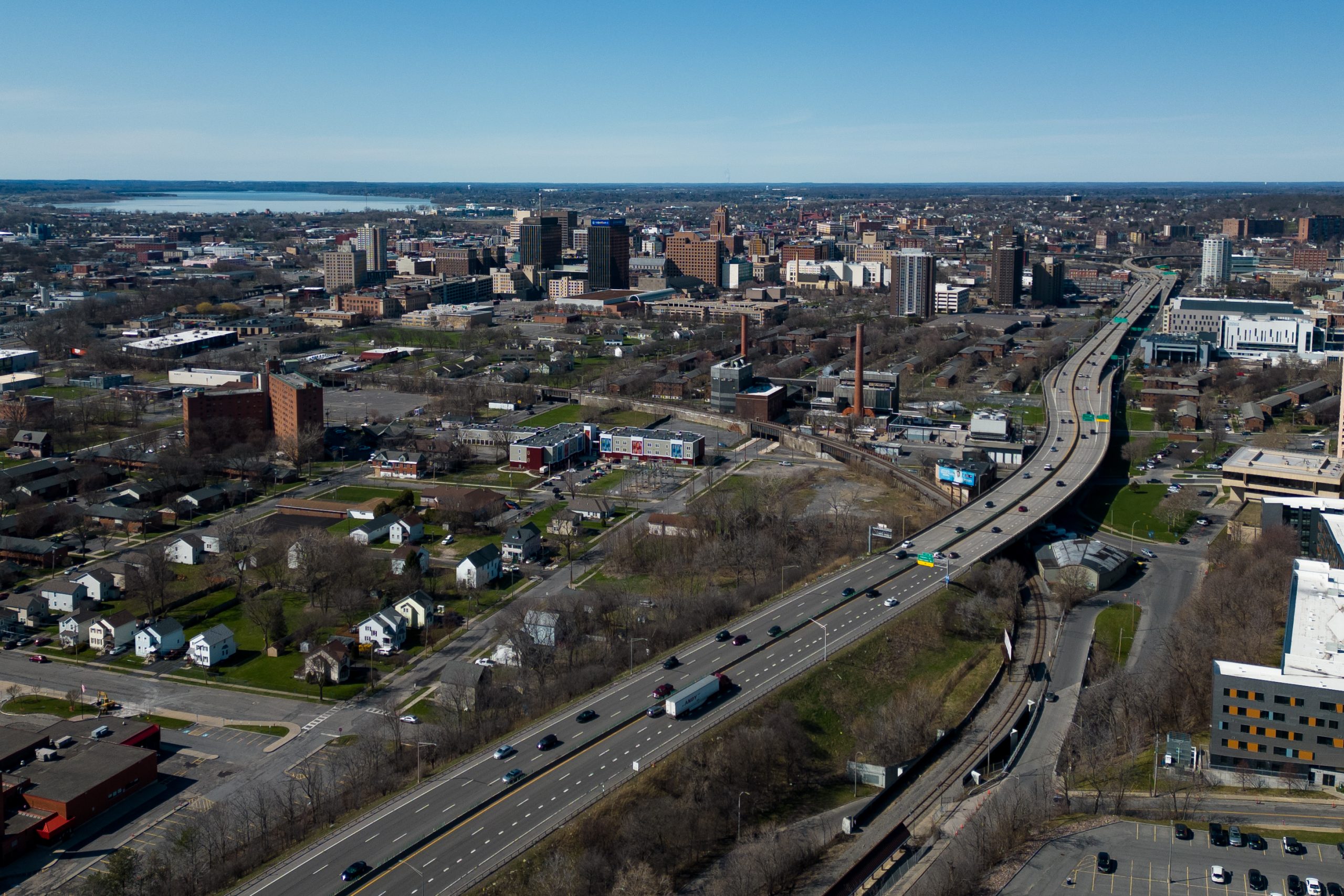 A general view of highway I-81 in Syracuse, NY on April 9, 2023. Photo taken by Isaiah Vasquez