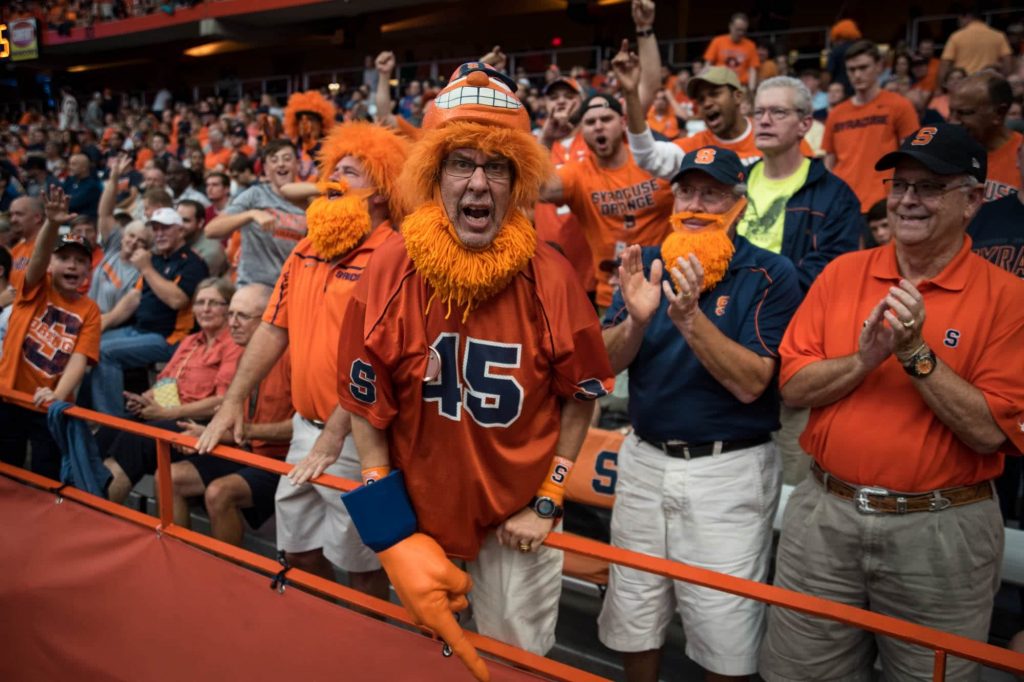 Syracuse fans at homecoming game