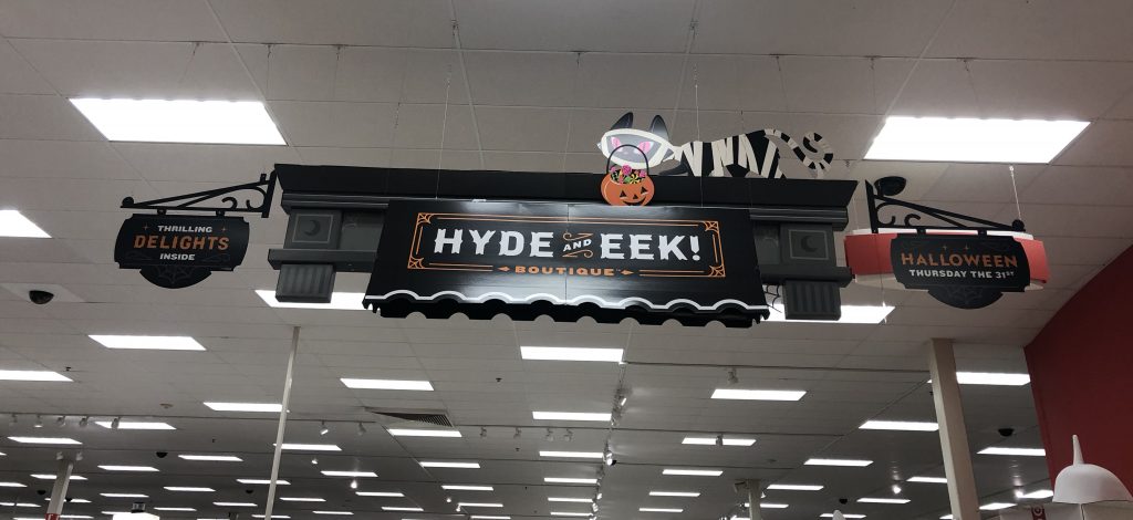 A sign for Target’s Hyde and Eek! Boutique.