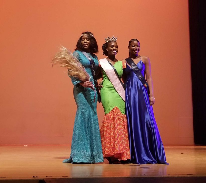 The winning contestants of the Miss Africa Pageant at Goldstein Auditorium on Feb. 22, 2020