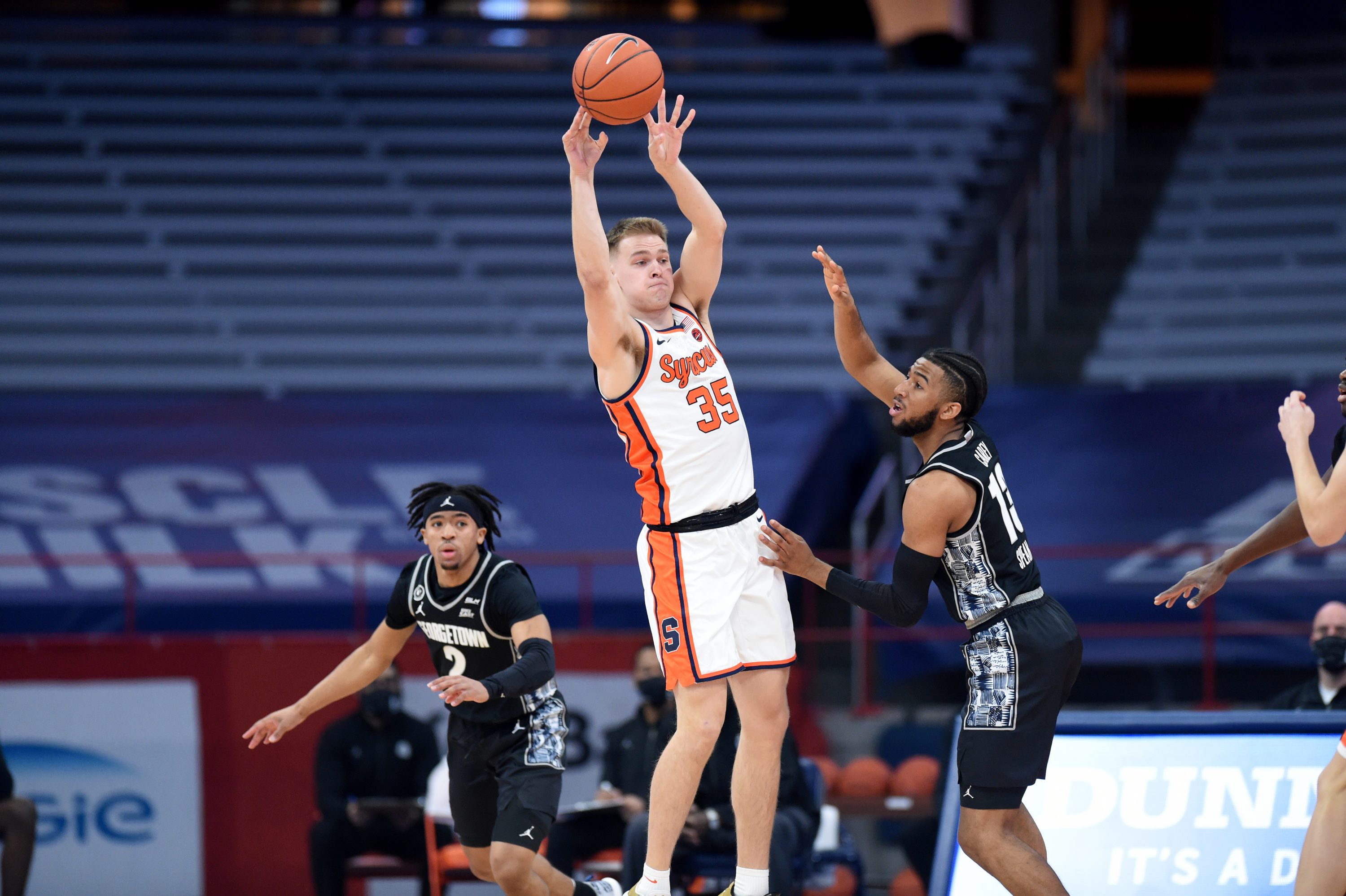 The Syracuse Orange man’s basketball team take on the Georgetown Hoyas Saturday Jan. was 9, 2021 at the Carrier Dome in Syracuse New York. Dennis Nett | dnett@syracuse.com