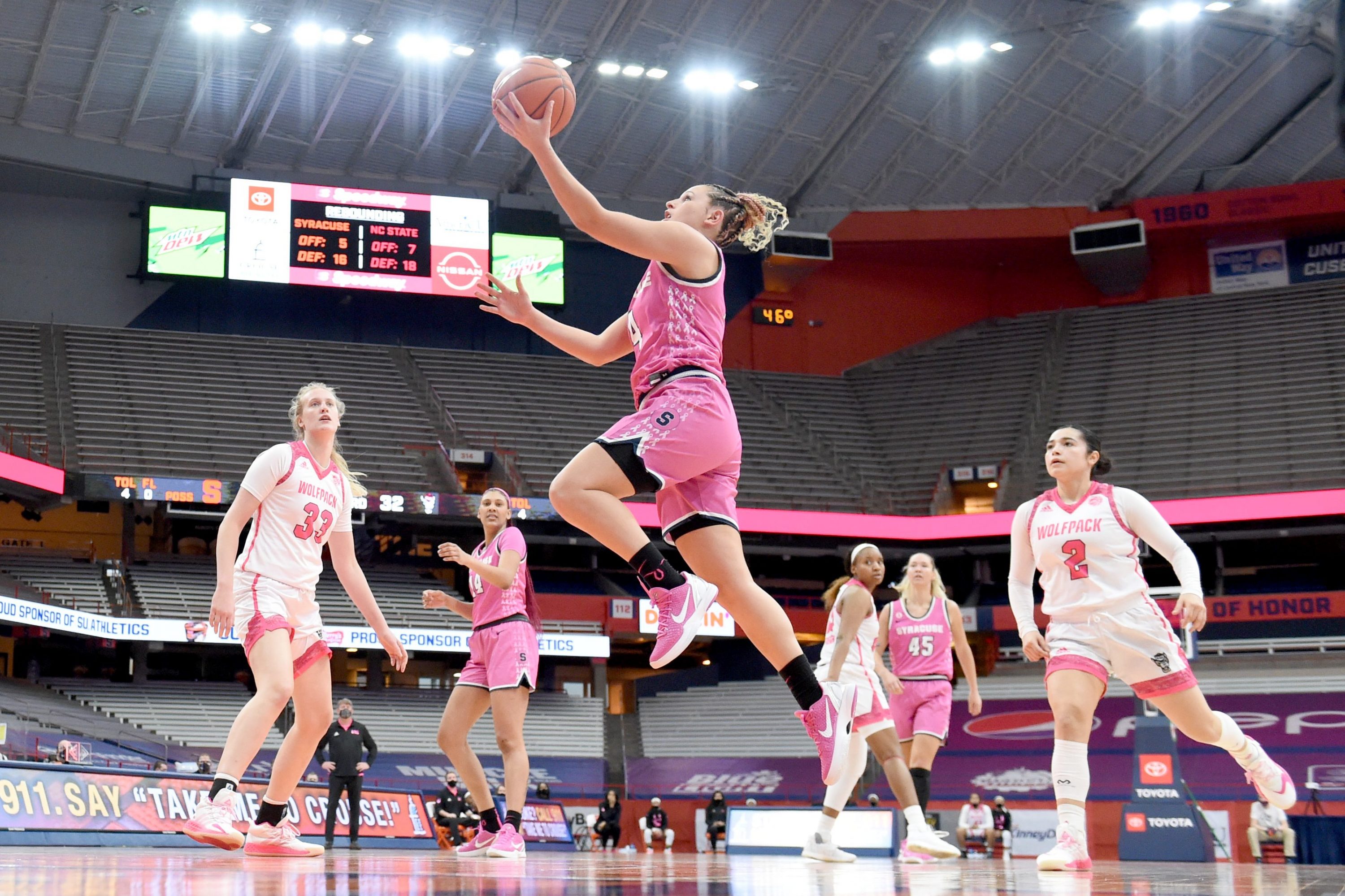The Syracuse women’s basketball team take on N.C. State at the Carrier Dome in Syracuse, N.Y. Feb 28, 2021