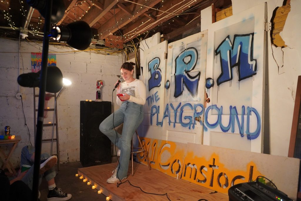 Sophie Schlosser performs at underground comedy club The Playground