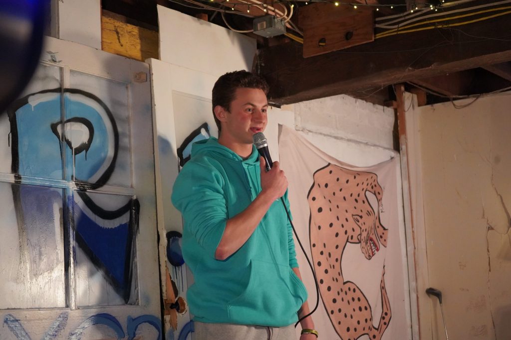 James Cunningham performs at The Playground comedy show