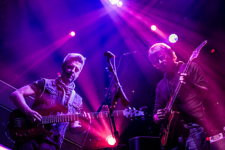 A double exposure of Mike Gordon and Trey Anastasio or Phish live at the Times Union Center in Albany, N.Y., on Oct. 17, 2018