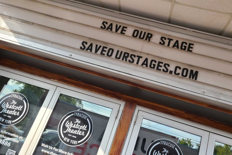 The Westcott Theater marquee on Sept. 23, 2020 during the coronavirus pandemic.