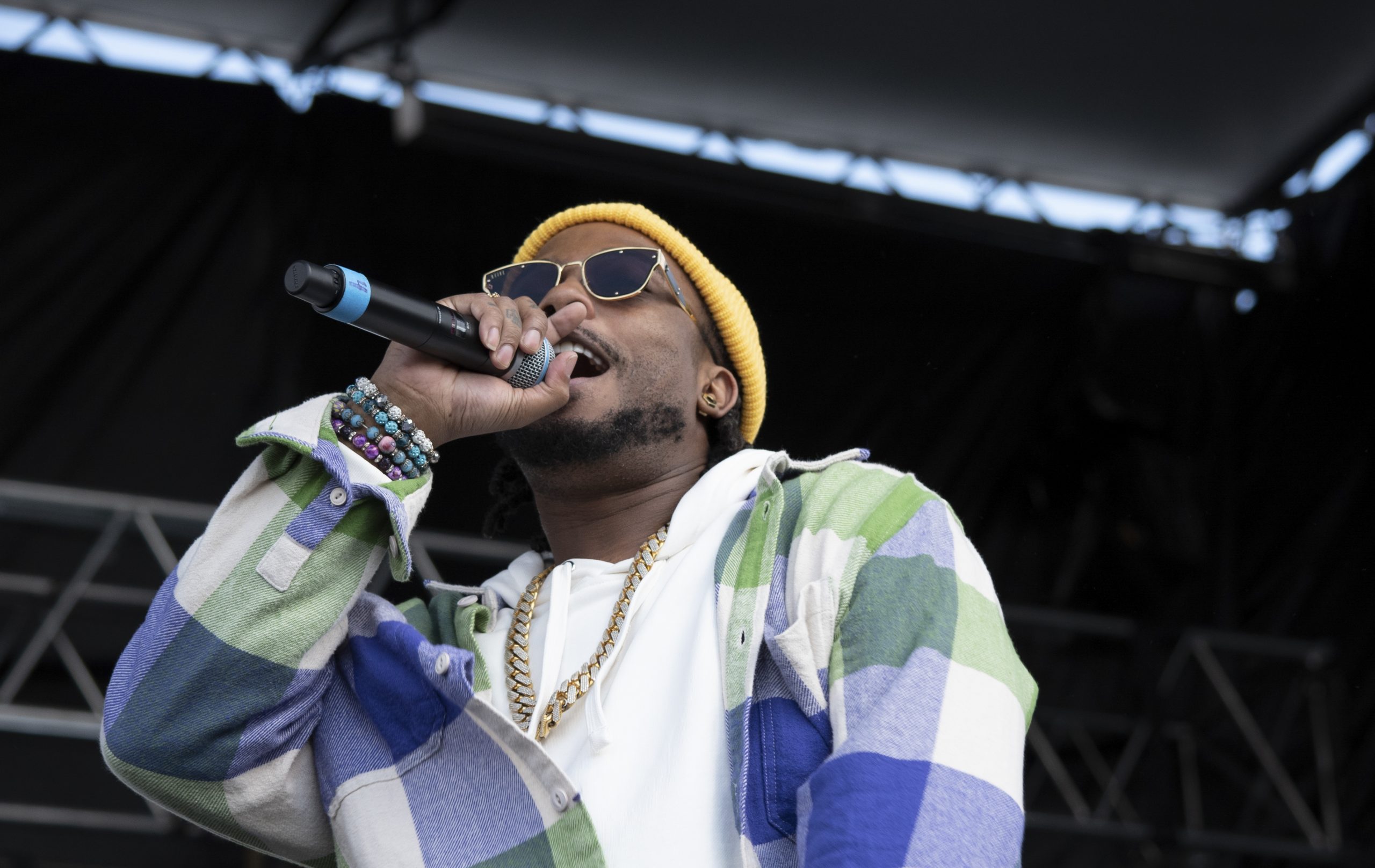 Rapper B.O.B. performs to Juice Jam 2021 fans on Sunday.