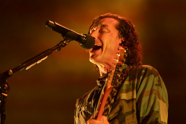 Bush lead vocalist Gavin Rossdale performs the Nowhere To Go But Everywhere tour at the Landmark Theatre on Sunday.