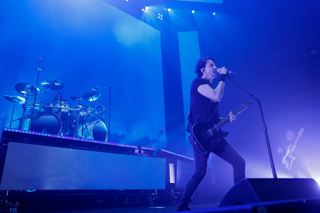 Gojira performs during the Mega-Monsters Tour at Upstate Medical University Arena at the Oncenter War Memorial in Syracuse on Sunday, August 13, 2023.