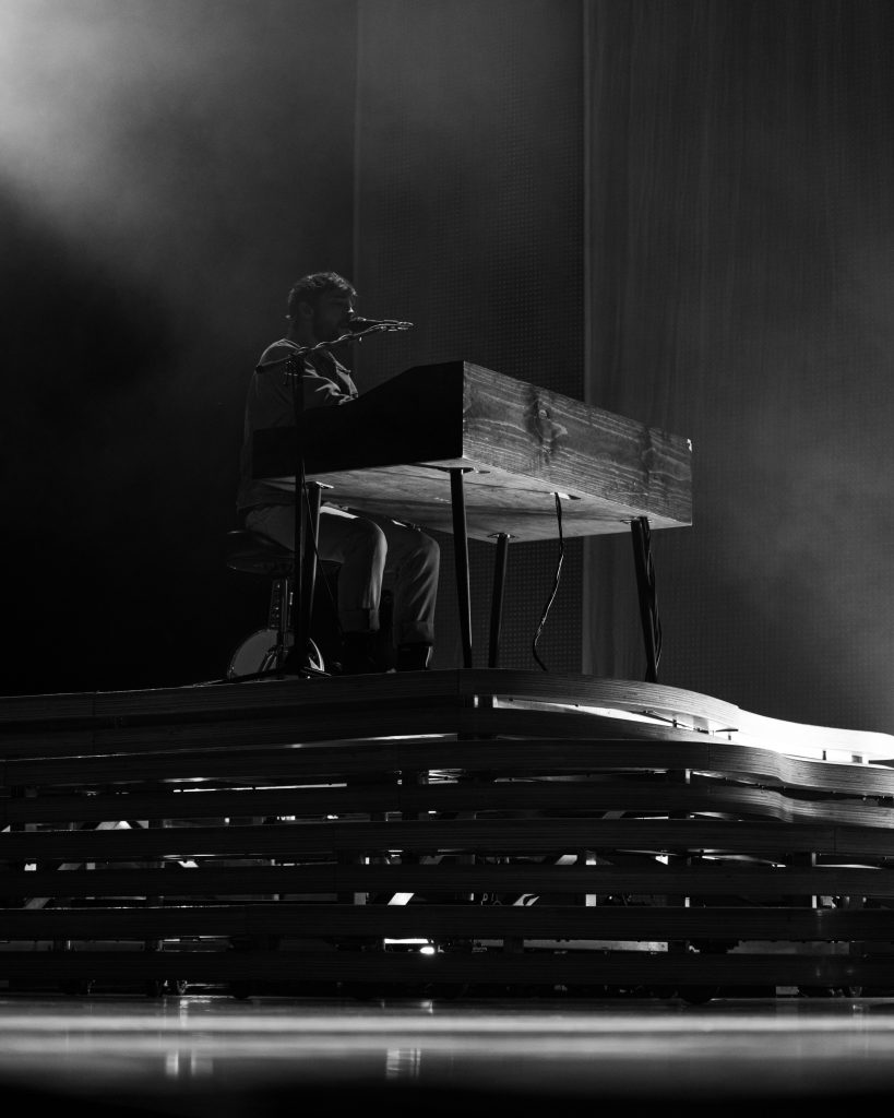 Keyboardist Dylan Jones plays with singer-songwriter Noah Kahan for a soldout crowd at St. Joseph's Health Amphitheater at Lakeview. on Sept. 1, 2023.