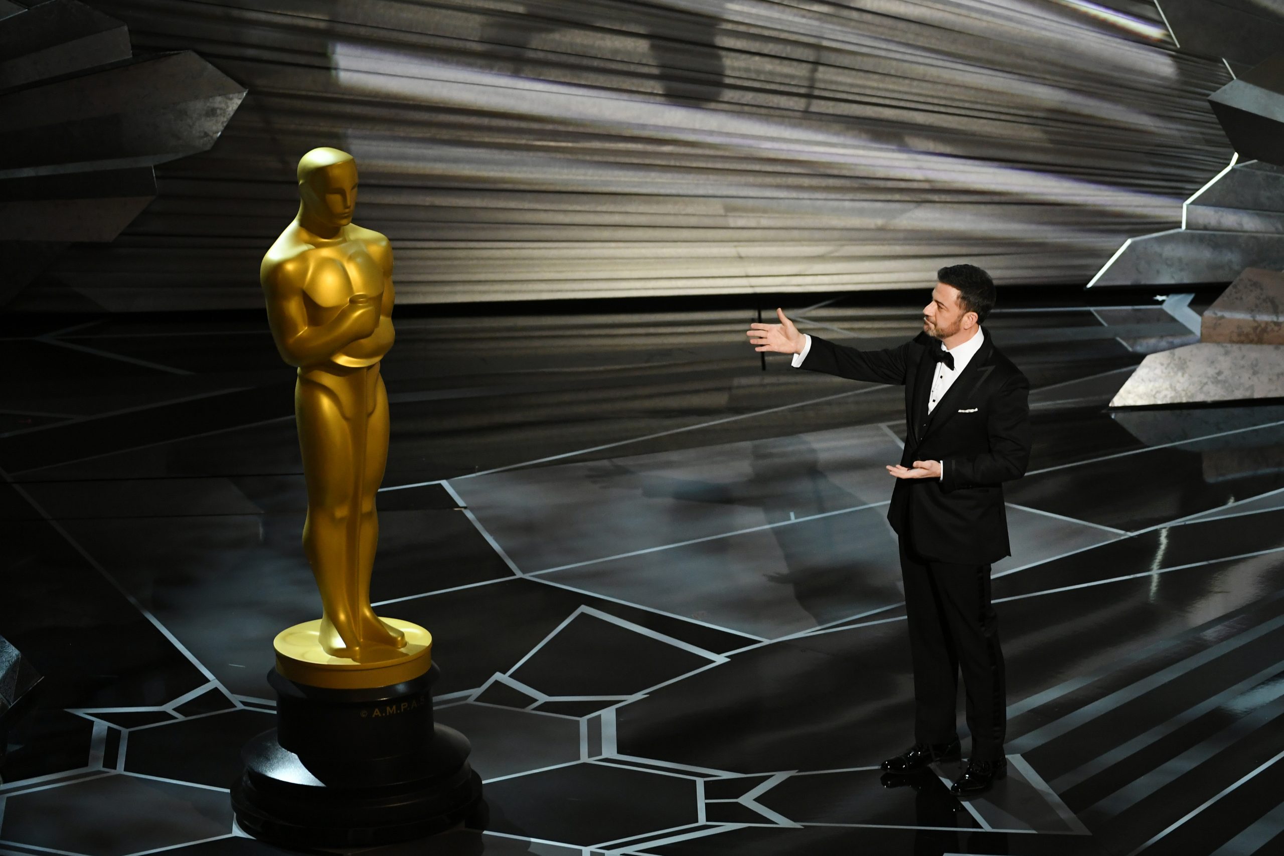 HOLLYWOOD, CA - MARCH 04: Host Jimmy Kimmel speaks onstage during the 90th Annual Academy Awards at the Dolby Theatre at Hollywood & Highland Center on March 4, 2018 in Hollywood, California. (Photo by Kevin Winter/Getty Images)