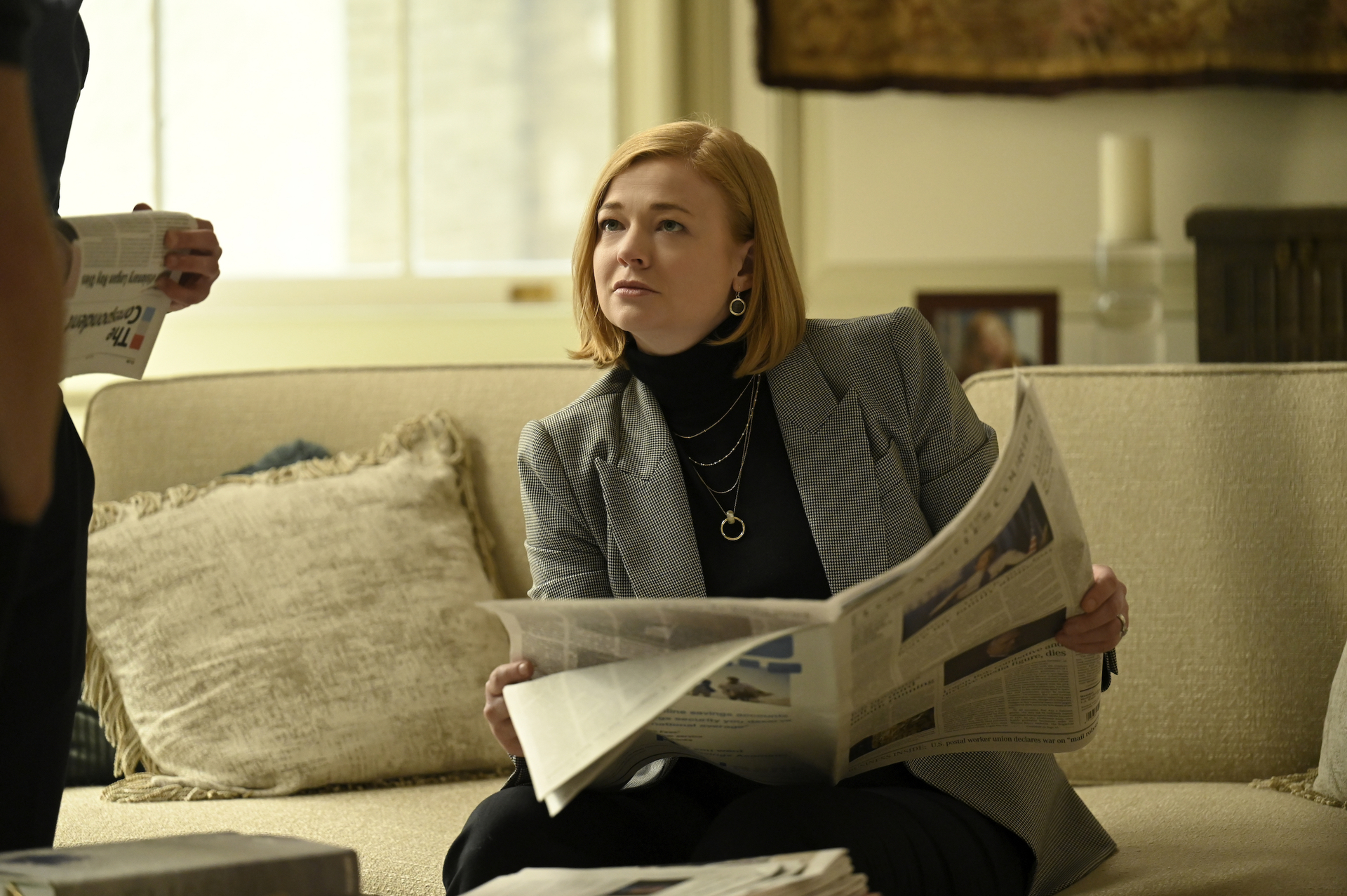 Sarah Snook from the production of episode 404 of “Succession”.