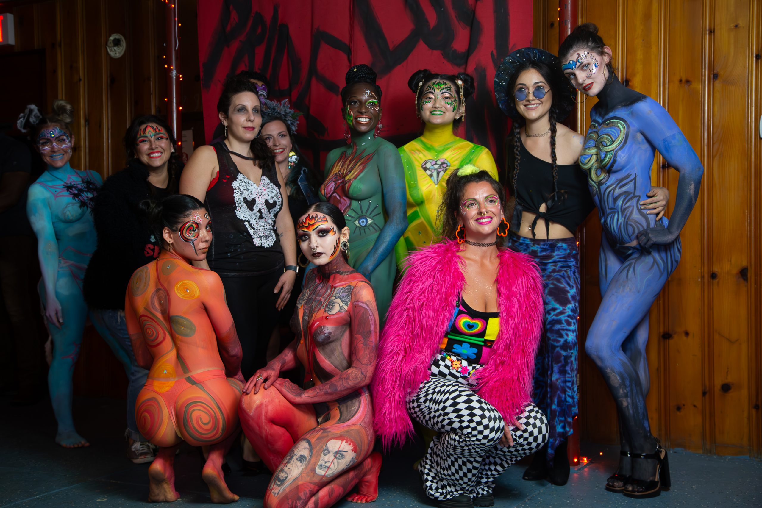 Models for Right Mind Syracuse strip down to nearly nothing but bright colors and intricate patterns of stylized body paint.