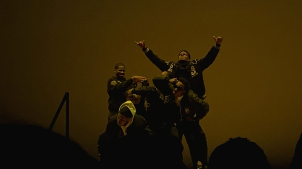 Alpha Phi Alpha performs a step routine in honor of the chapter’s 75th year on Syracuse University’s campus