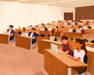 Illustration of students in classroom