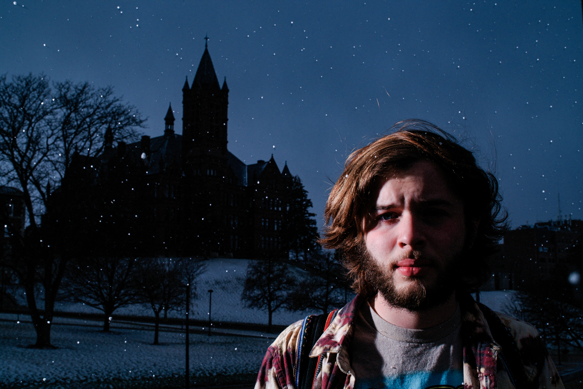 Payton Dunn stands on campus at Syracuse University.