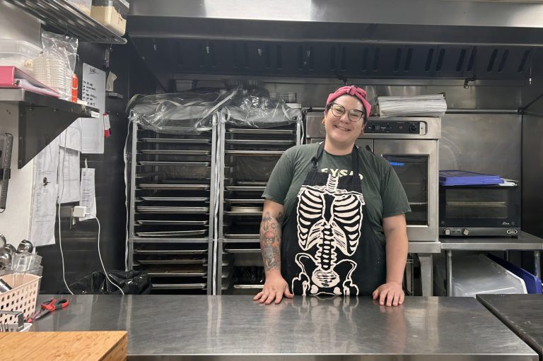 Megan Rydzak stands in her commercial kitchen space
