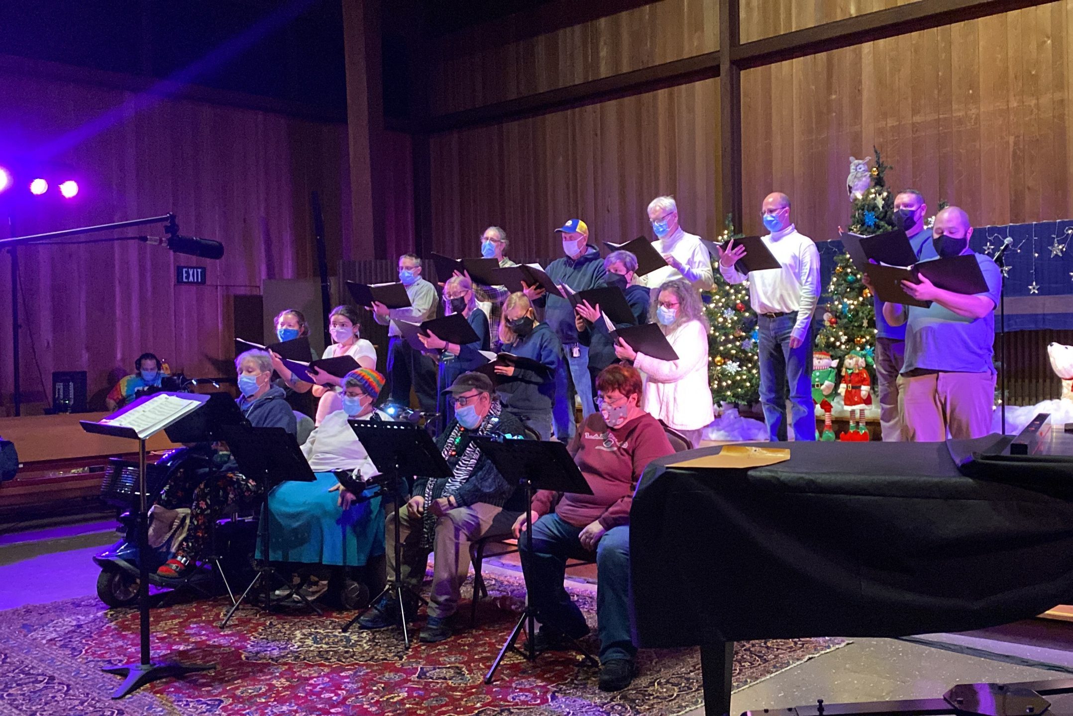 The Syracuse Gay and Lesbian Chorus practicing at their final dress rehearsal before their Holiday concert.