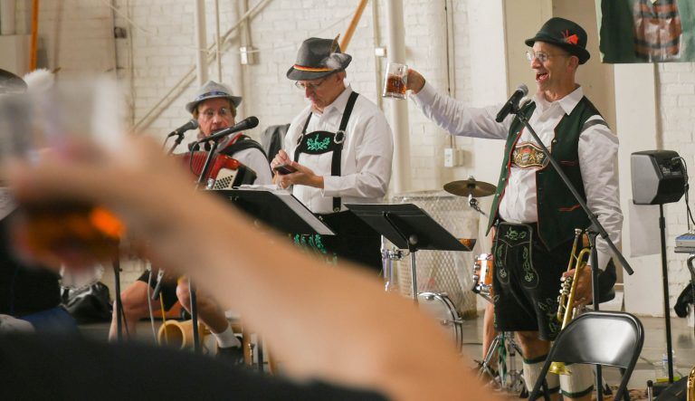 Time for a Prosit with Ray Sturge and his bandmates at Syracuse Oktoberfest. Shot on October 17th at the New York State Fairground in Syracuse, NY (Photo by Jakob Hertl).