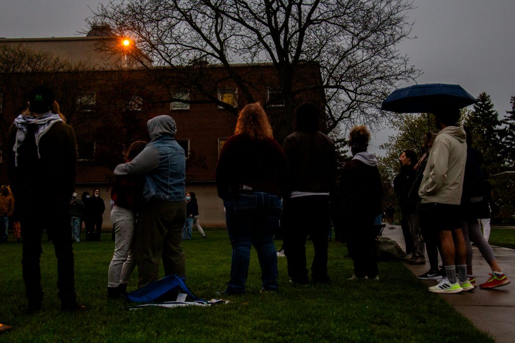 The Gaza Solidarity Encampment has a End of The Passover Ritual on the Shaw Quad on Tuesday night.