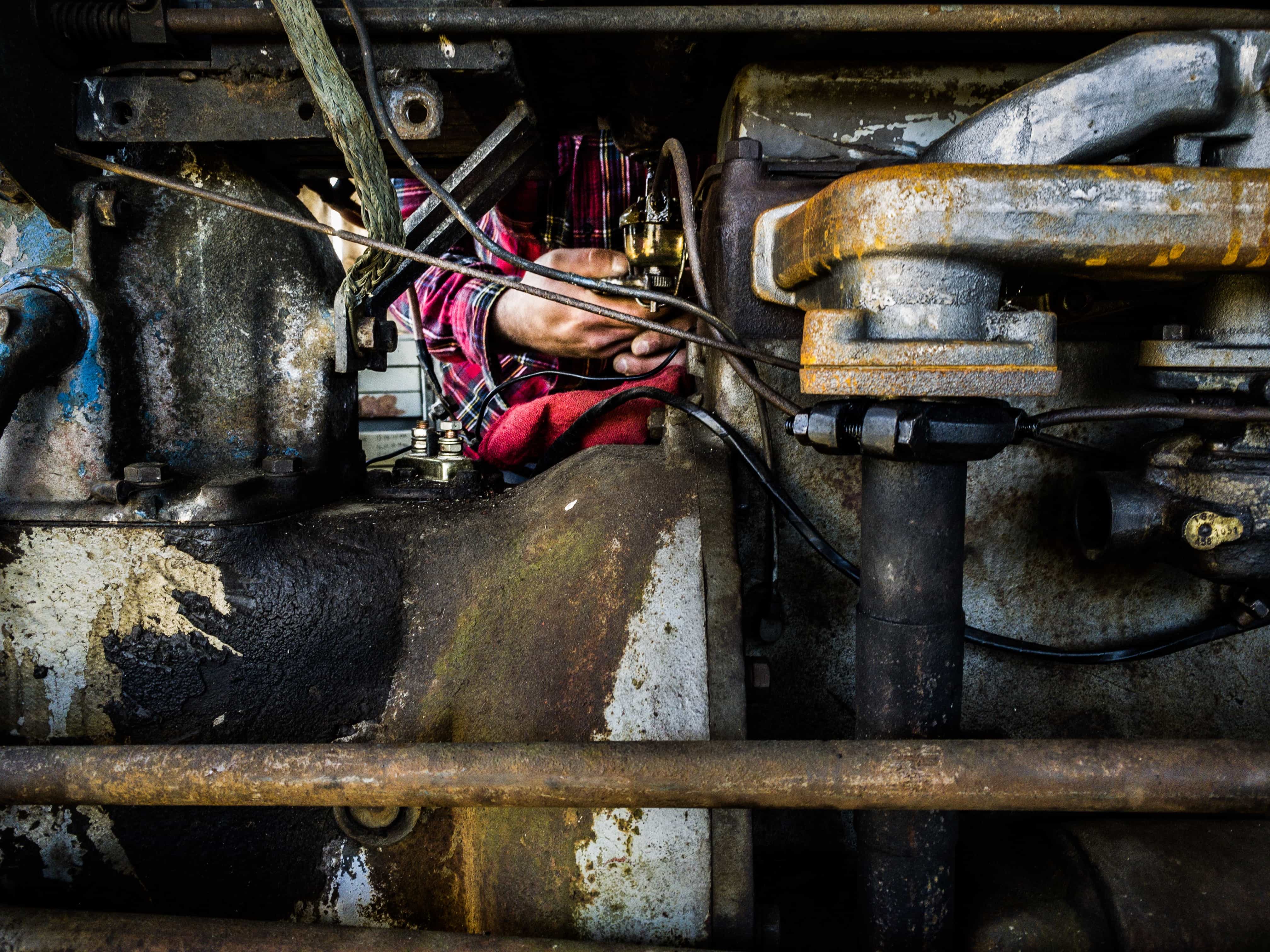 Details of a farm tractor