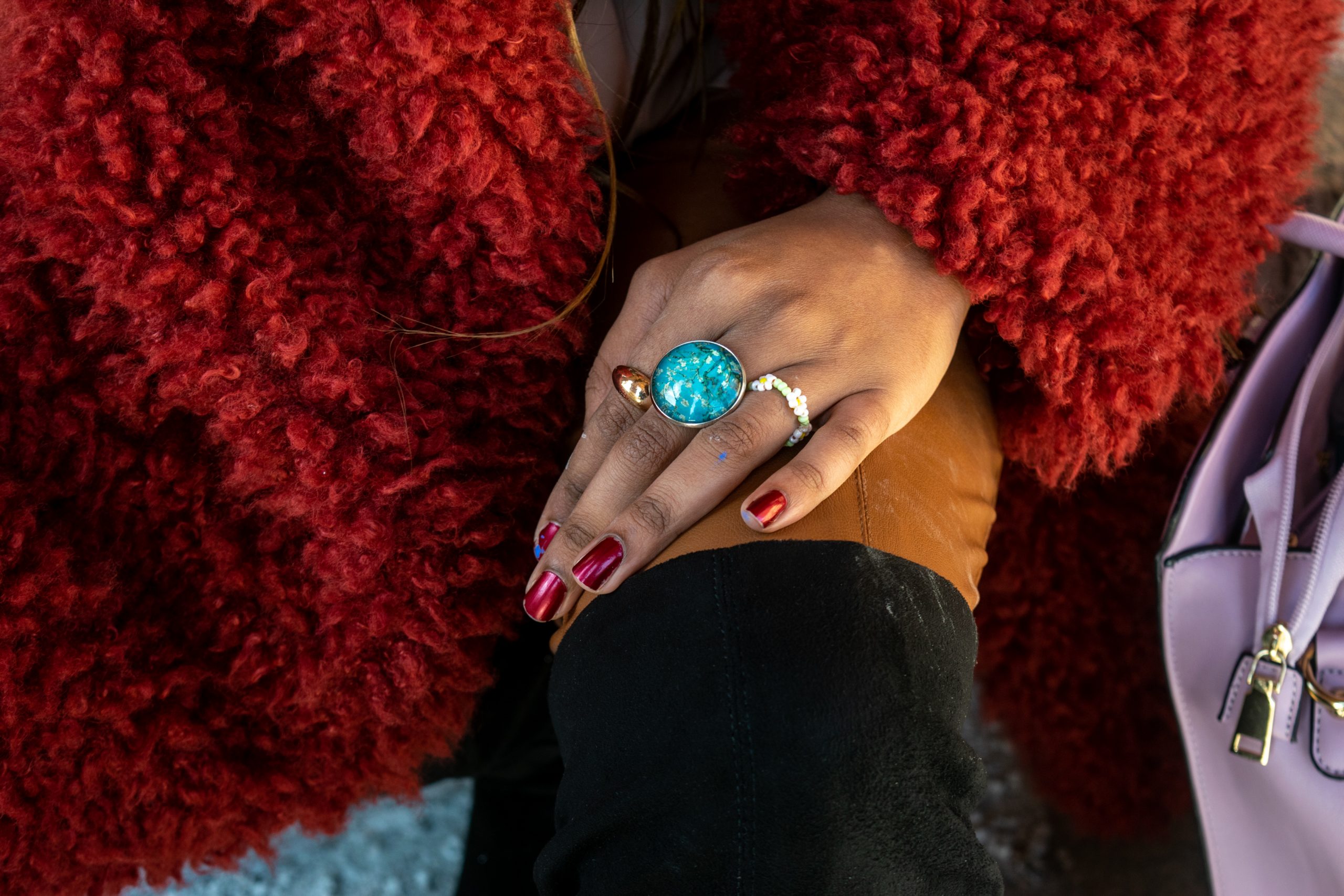 Pérez-Gonzalez adds rings to bring the outfit together.