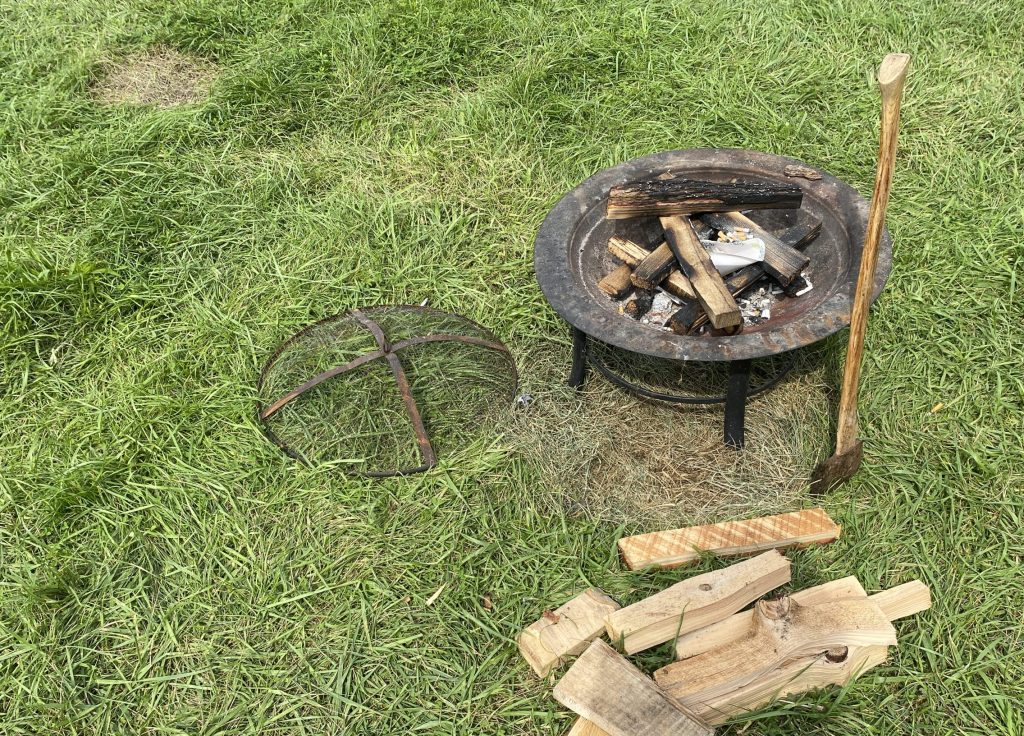 A family campfire pit at the 2022 New York State Fair
