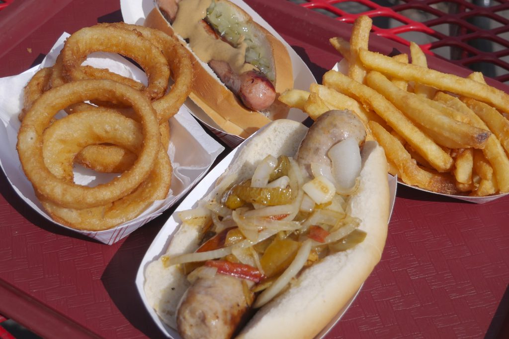 Heid's of Liverpool offers the classic warm weather staples such as hot dogs, onion rings, chicken tenders, and friend pickles.