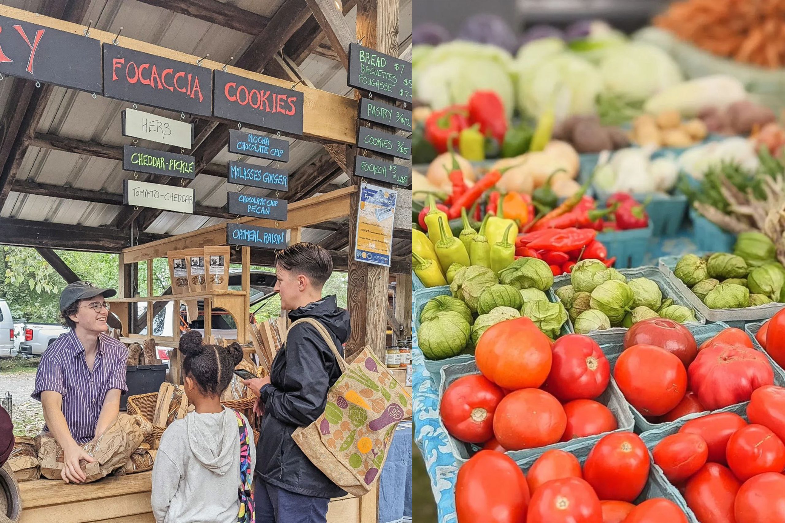 The Ithaca Farmers Market hosts several vendors every weekend, with products ranging from specialty baked goods, dairy products, and fresh produce.