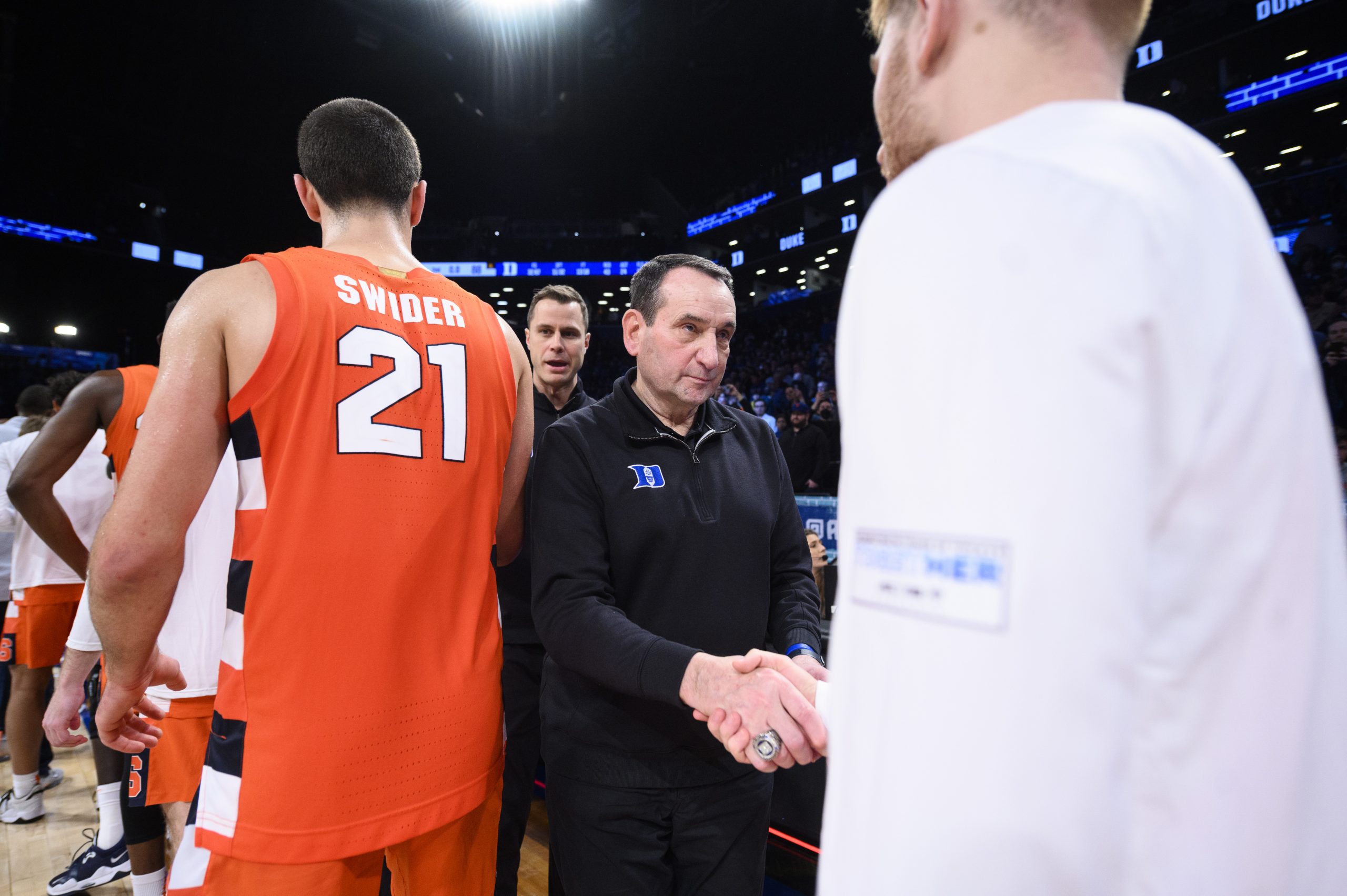 Duke Coach Mike Krzyzewski at 2022 ACC Tournament at the Barclay's Center in Brooklyn.