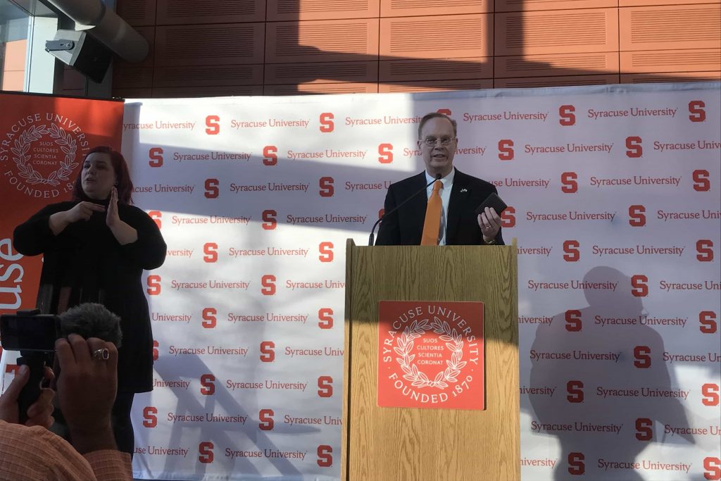 Chancellor Kent Syverud delivers address on the first day of classes