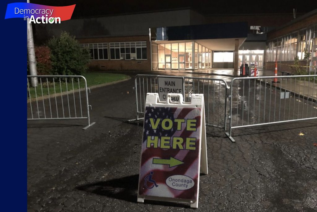 Nottingham High School's polling station minutes before opening to voters on Tuesday morning: