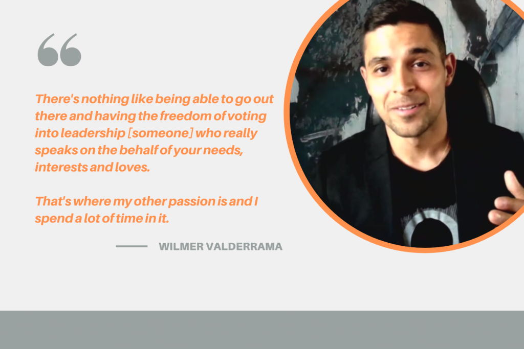Actor Wilmer Valderrama quote from University Lectures virtual talk on Sept. 23, 2020.