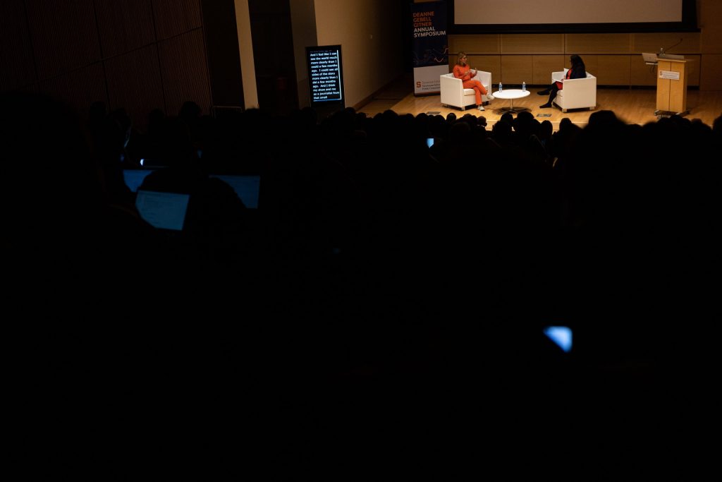 Katy Tur speaks during the Gitner Symposium on October 18th, 2022.