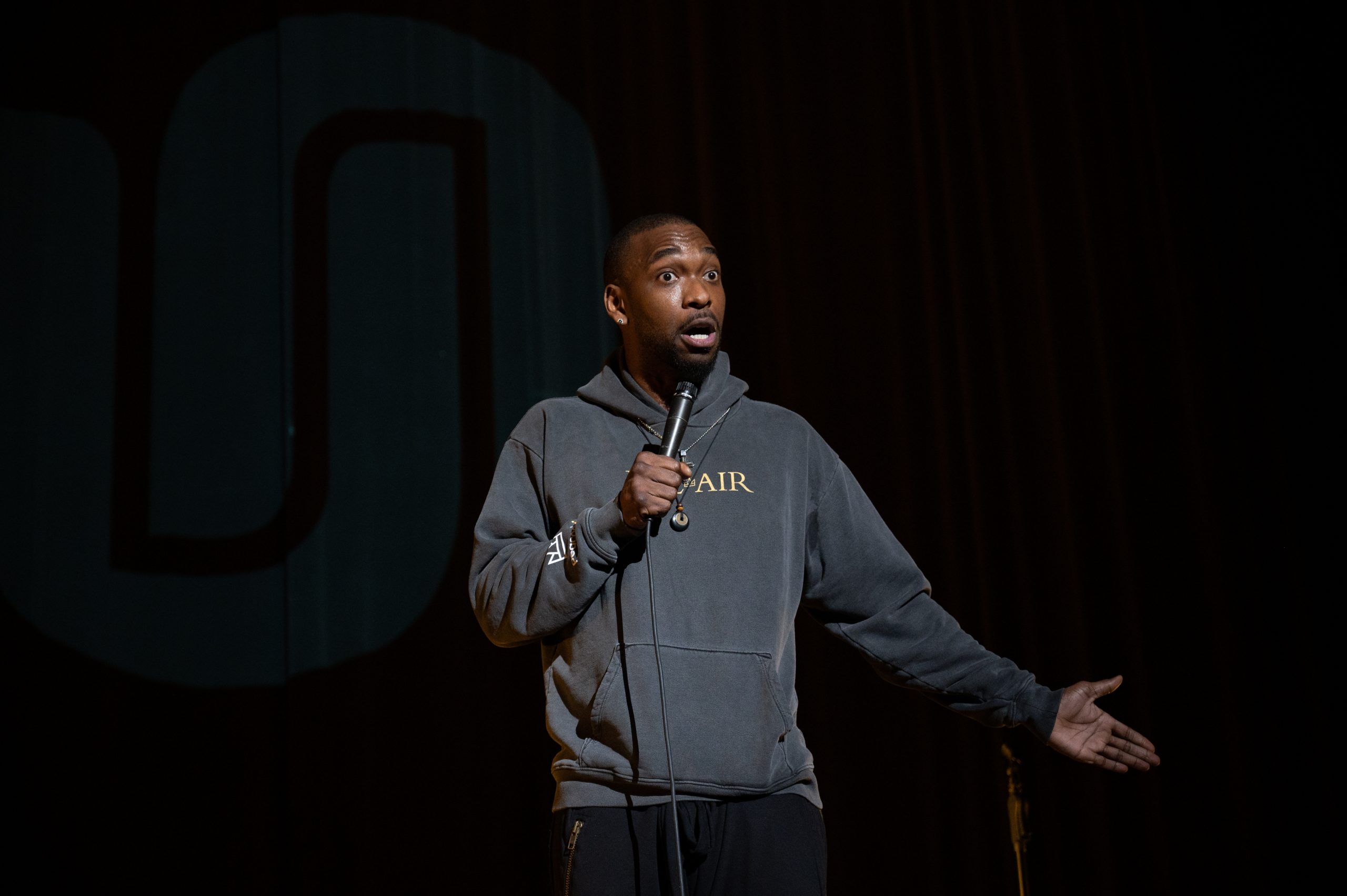 Jay Pharoah at the Feb. 18, 2022, University Union comedy show at Goldstein Auditorium.
