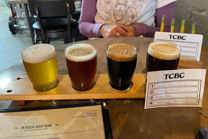 Talking Cursive Brewing Co.'s autumn brews include a variety of flavors, from Subliminal Simplicity (left), to Crispy Girls After Dark (middle left), to Infantry Weather (middle right) and Sweet Potato Brown (right).