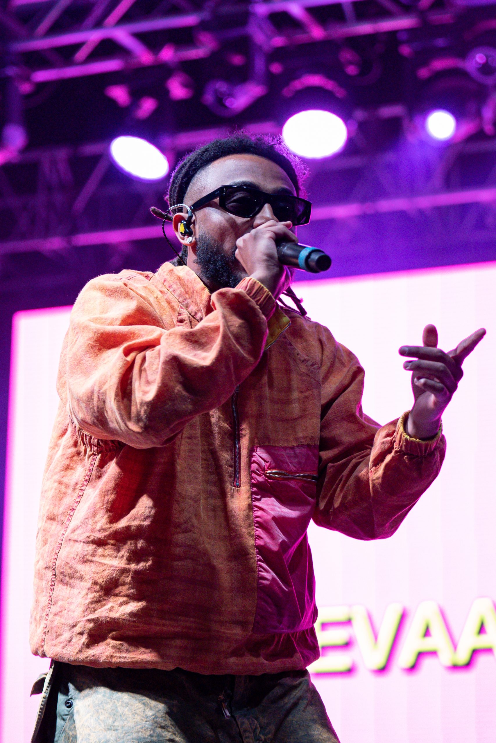 Headliner Aminé performs at University Union's annual Block Party concert at the JMA Wireless Dome on April 28, 2023.