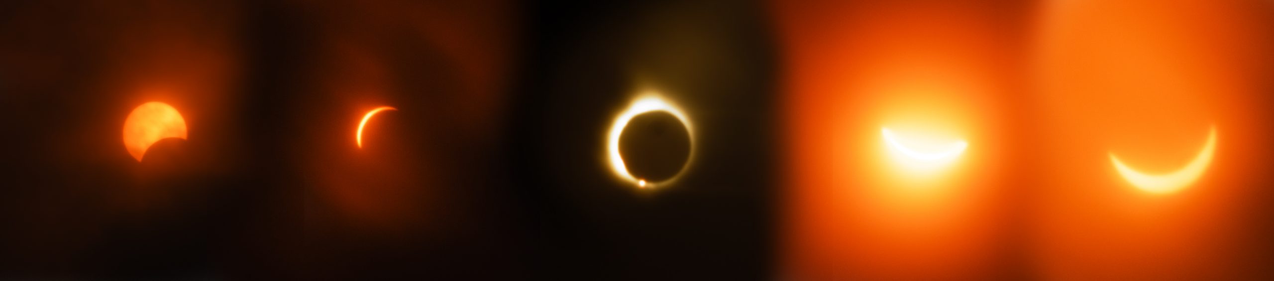 A series of eclipse images as seen from upstate New York.