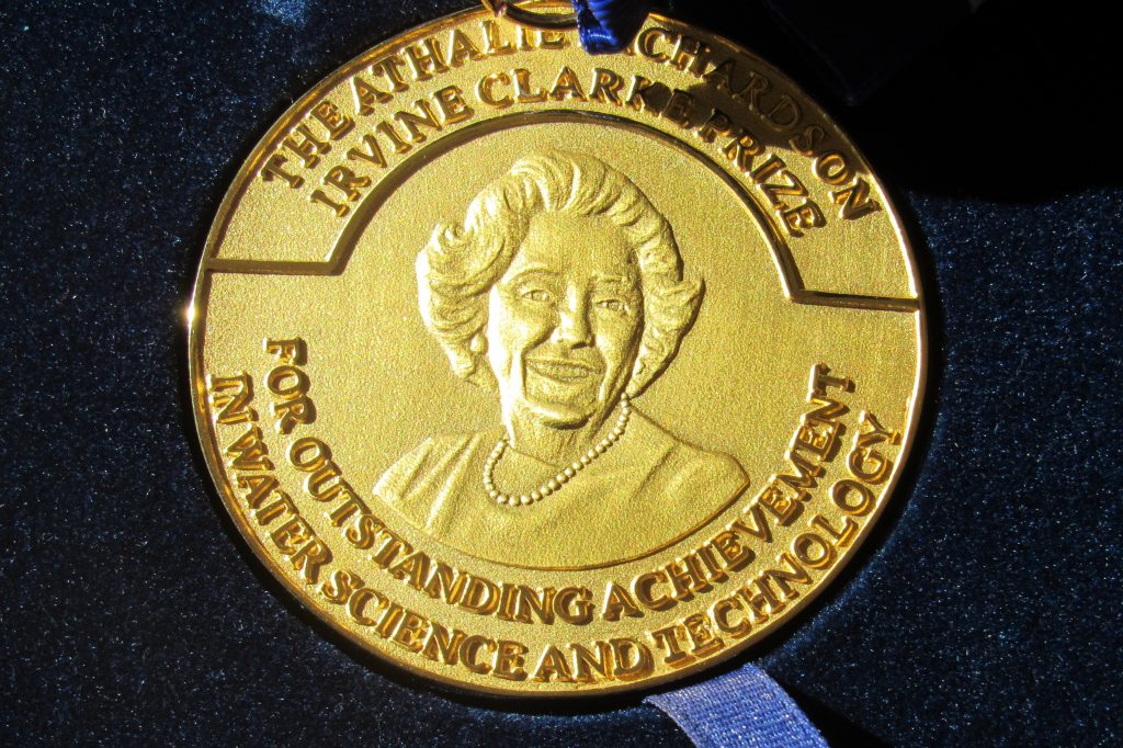 The Clarke Prize Medallion presented to the award winner.