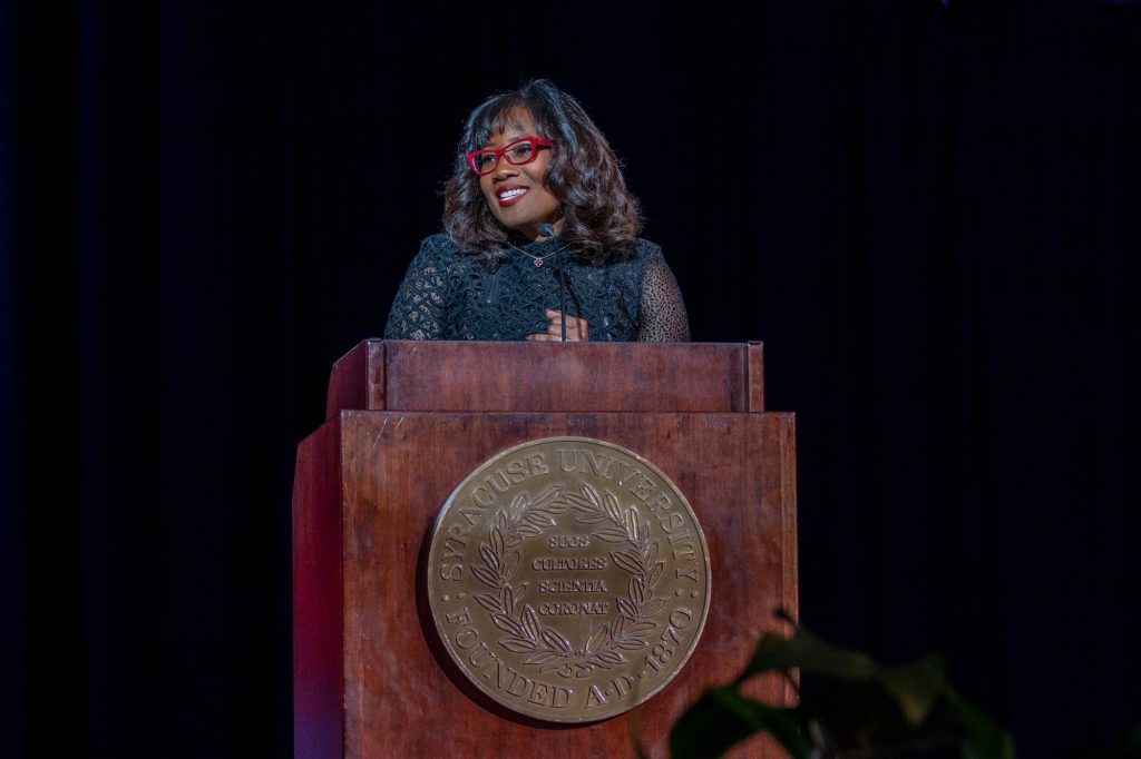 Keynote speaker Talithia Williams Ph.D., closes off the 39th Annual Rev. Dr. Martin Luther King Jr. event on Sunday night.