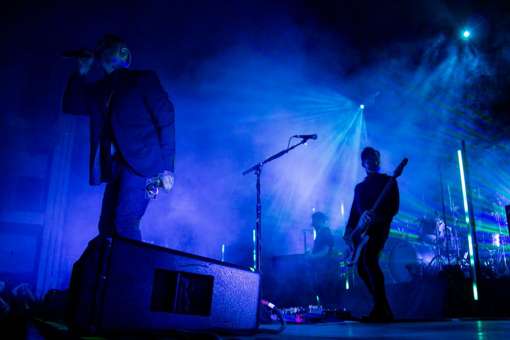 Lead singer Justin Furstenfeld perfromes with Blue October on Wednesday.
