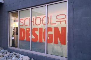 School of Design window display at the Nancy Cantor Warehouse in downtown Syracuse.