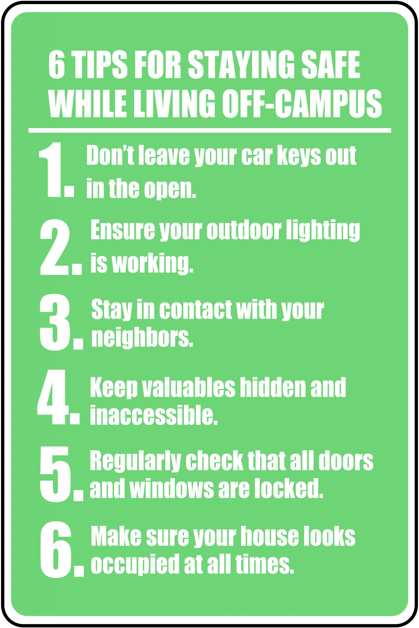 Infographic: Tips for Staying Safe While Living Off-Campus