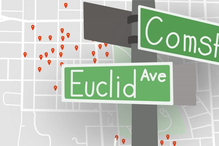 Off Campus Crime: Signpost of Comstock and Euclid Avenues