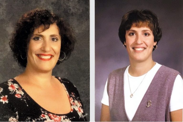 From left to right, Nicolina Pizzuto's staff photo from the 2019-2020 school year and her staff photo from 1991 when she began teaching at LeMoyne Elementary school.