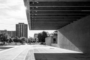 Exterior of the Everson Museum of Art in downtown Syracuse.