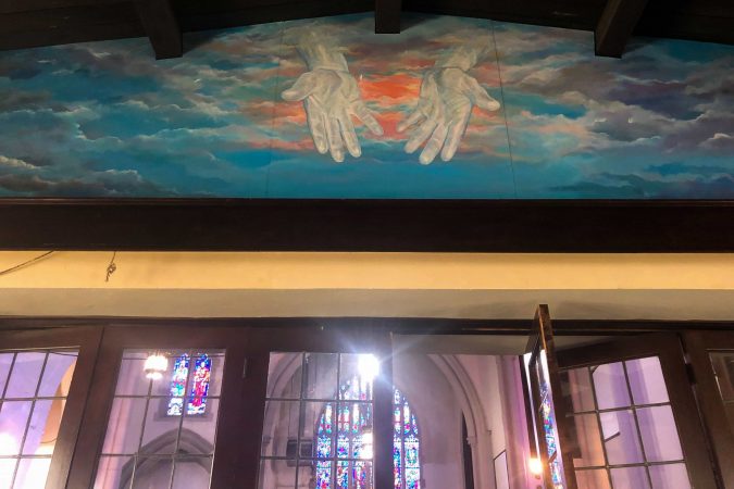 A mural inside The Potter’s House Christian Community Church in Niagara Falls. The church has opened its doors for almost 100 years to people in need, church pastor Stephan Booze said.