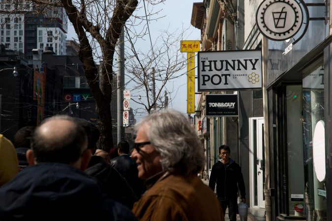 The Hunny Pot is in the center of Toronto. People from all over the city were in line to go to the store.