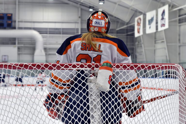 SU women's ice hockey goalie Allison Small